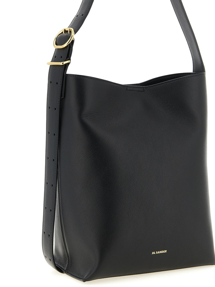 Jil Sander Cannolo Tote Shoulder Bags - Black | d8ea5246216bbd72ec46be0a05c06c37739bc794