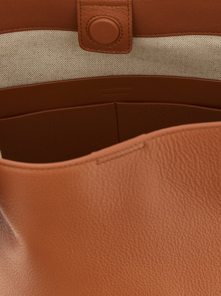 Jil Sander Cannolo Tote Shoulder Bags - Brown | d6966cd1802d83256a82662cc2d86de46a4de5fb