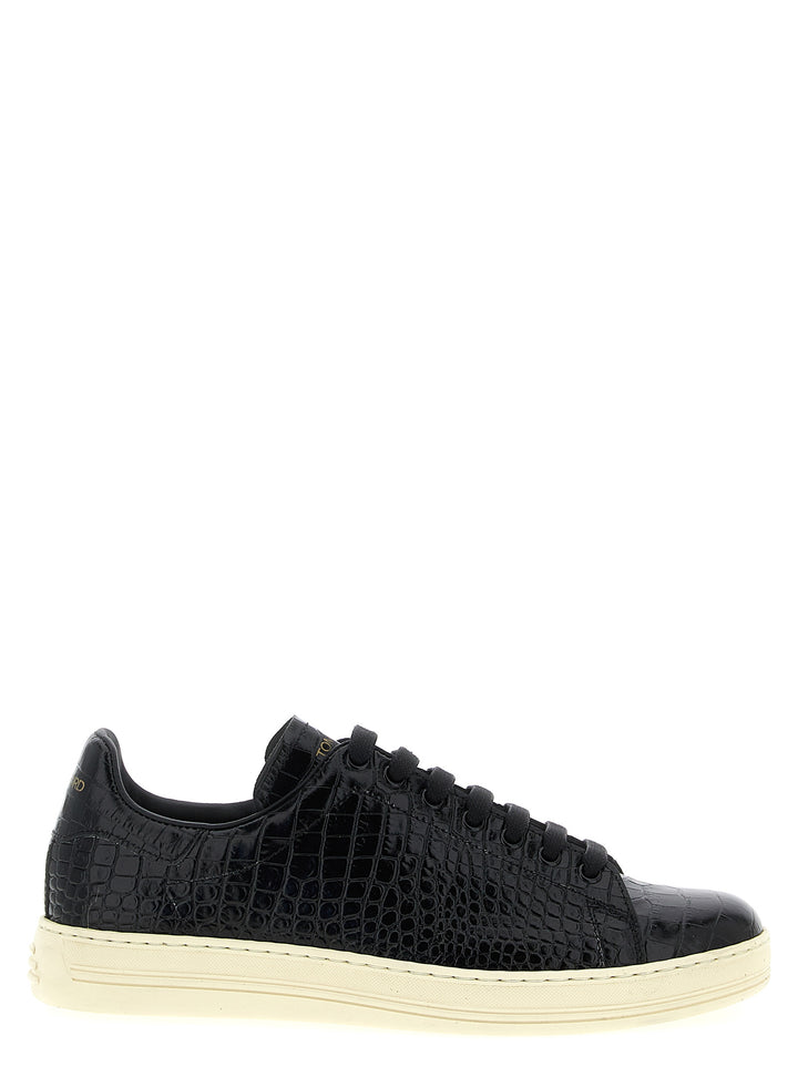 Tom Ford Crocodile Print Sneakers - Black | 8657888e91af7a95f853b431b1a80f2d40086750