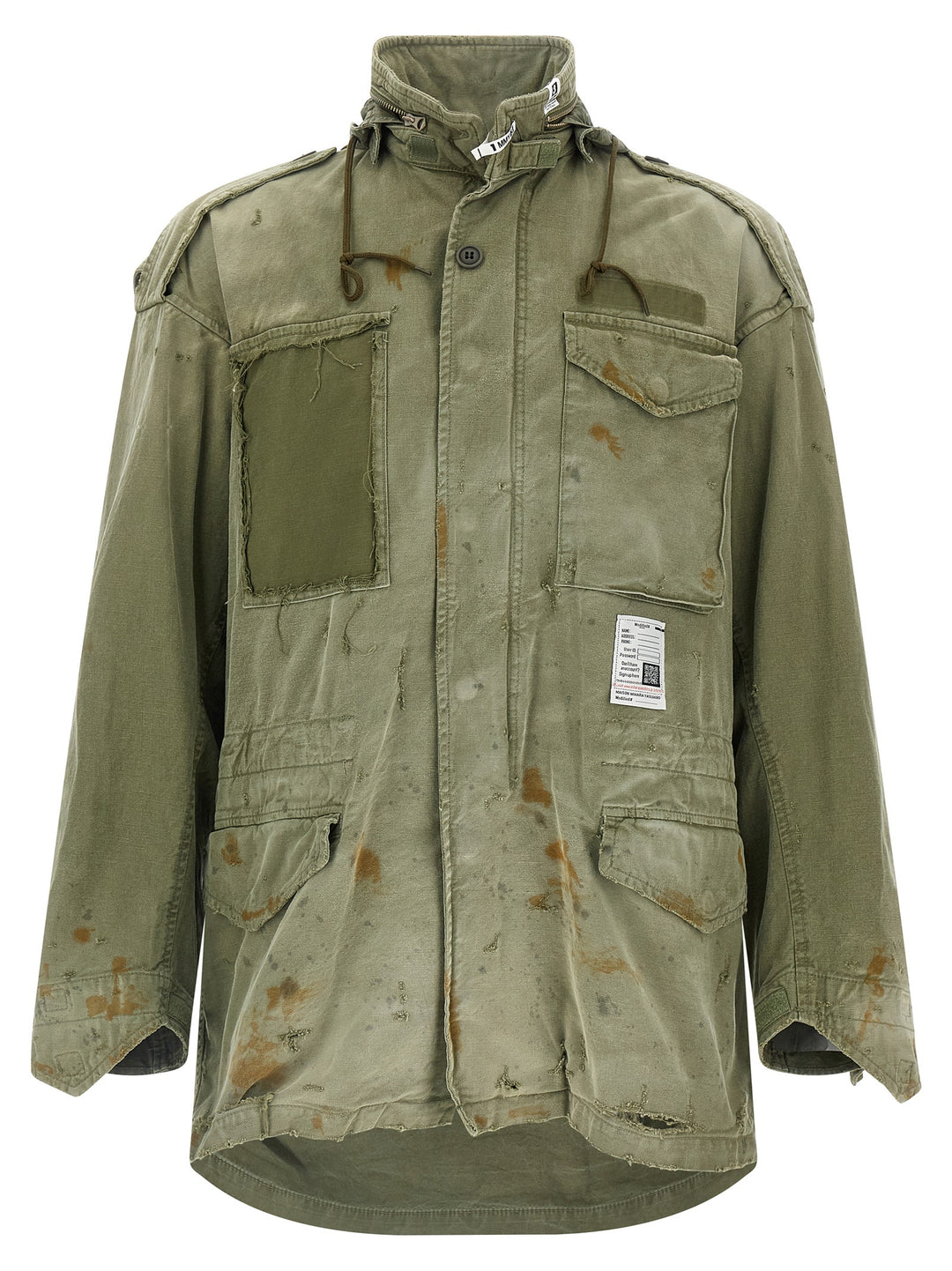 Maison Mihara Yasuhiro Distressed Field Puffer Jackets - Green | 905900329d8aac49e8bd529e3b96acf03ea9a483