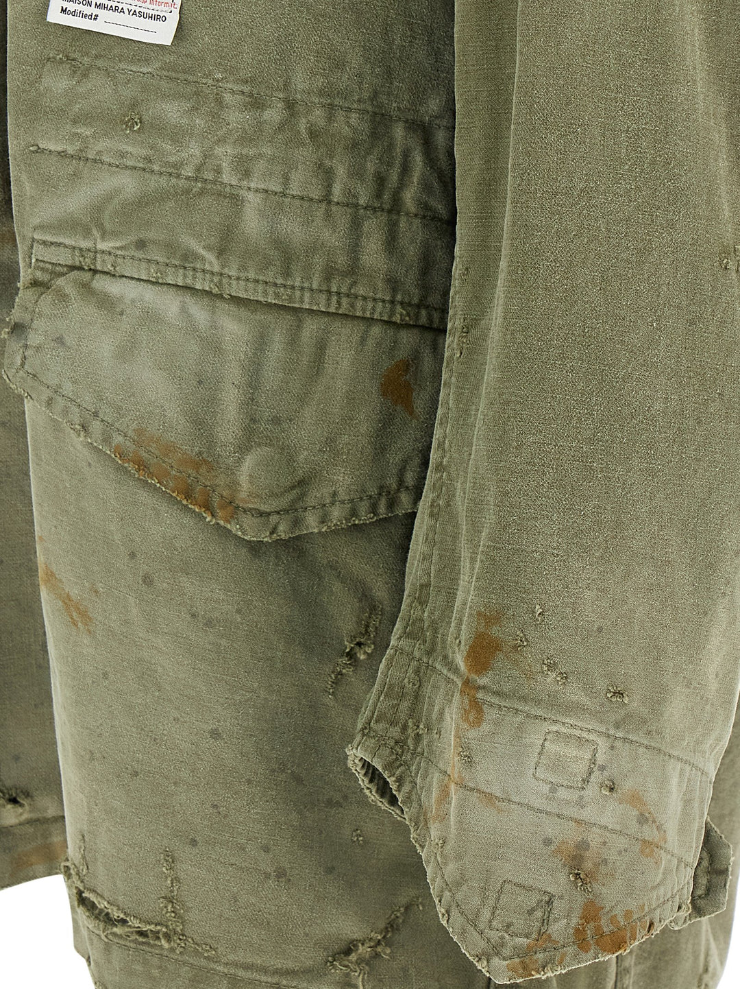 Maison Mihara Yasuhiro Distressed Field Puffer Jackets - Green | 4919605be7d23babd45dc6e25d69a5a71926c1fd