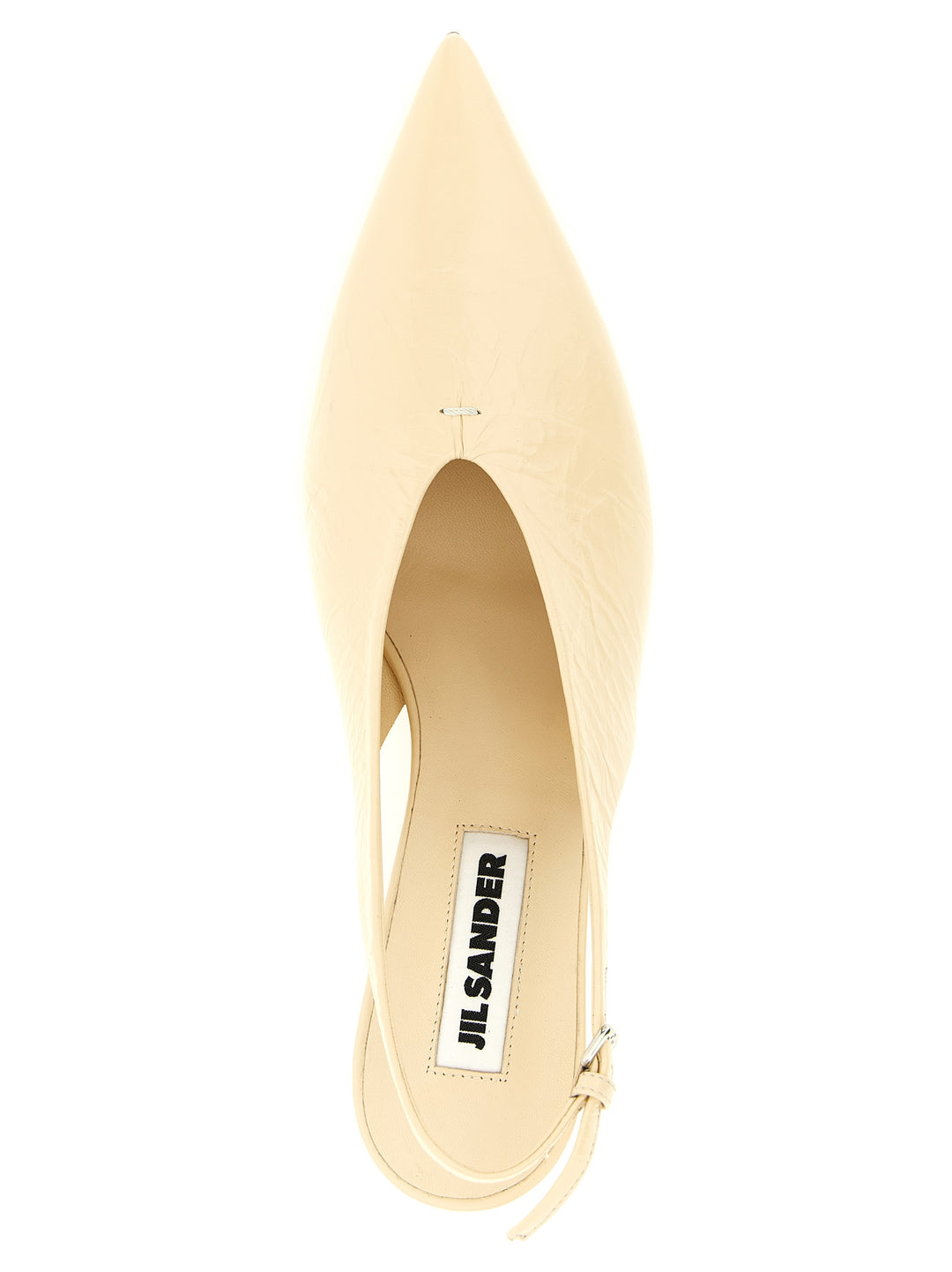 Jil Sander Leather Slingback Pumps - Beige | 969185c33128edba9935cd2b1dcb042e580bf055