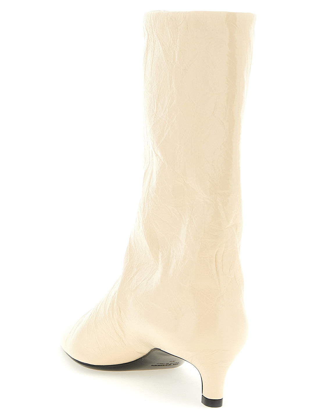 Jil Sander Craquelé Leather Ankle Boots Boots and Ankle Boots - Beige | 146a243ffa368a0c8b05c5de1c665acce6dc7143