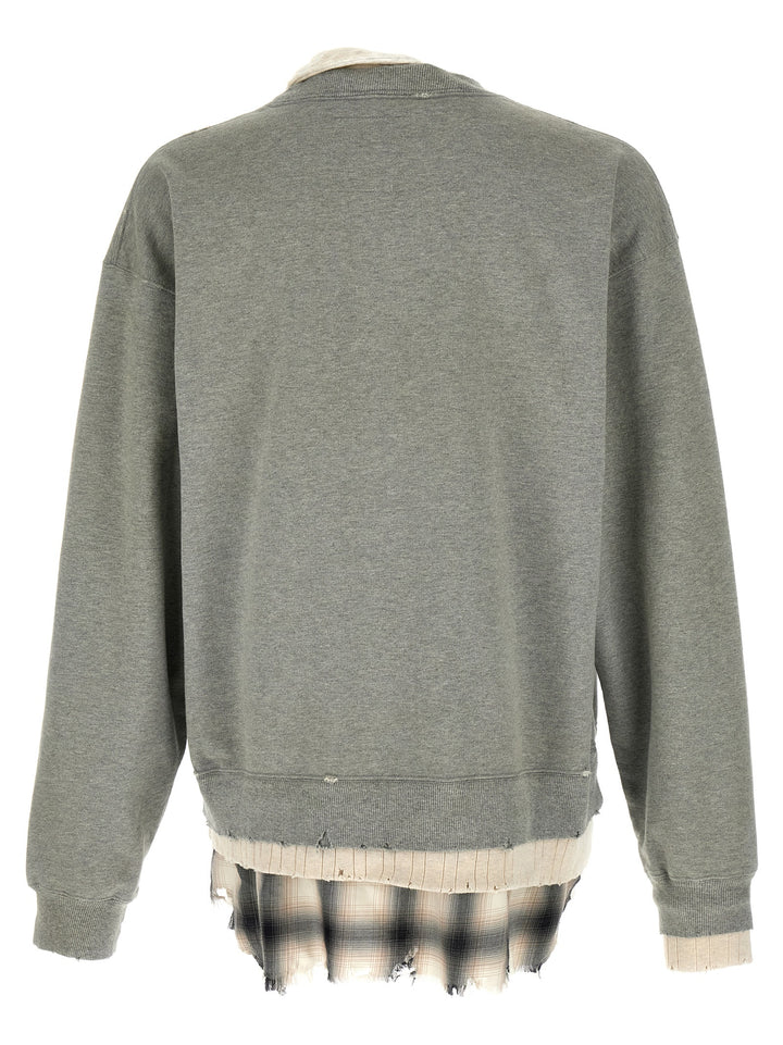 Maison Mihara Yasuhiro Three Layer Sweatshirt - Gray | 6193e727b993f47bbaed9be49489edc2376feae4
