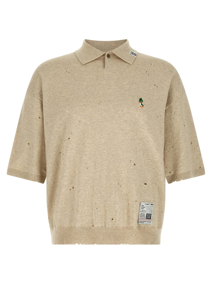 Maison Mihara Yasuhiro Embroidery  Shirt Polo - Beige | fb521819a45cab11579ee3b39ffb02768a41cfab