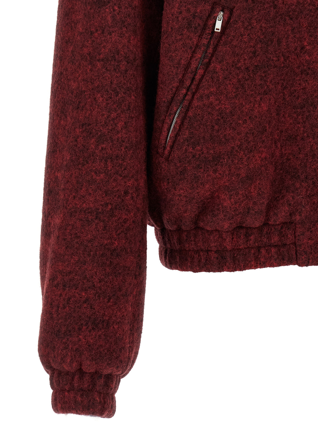 Jil Sander Mélange Wool Bomber Jacket Puffer Jackets - Bordeaux | c6d0fe336d39b57f8fdf53e76e1e793fa443ba31