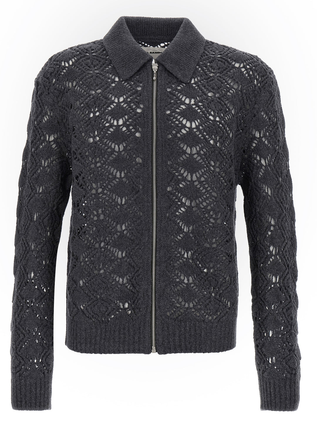 Jil Sander Openwork Wool Cardigan Sweaters and Cardigans - Gray | d7b29a6ae07947127078d11f9ac19194cf3f9731