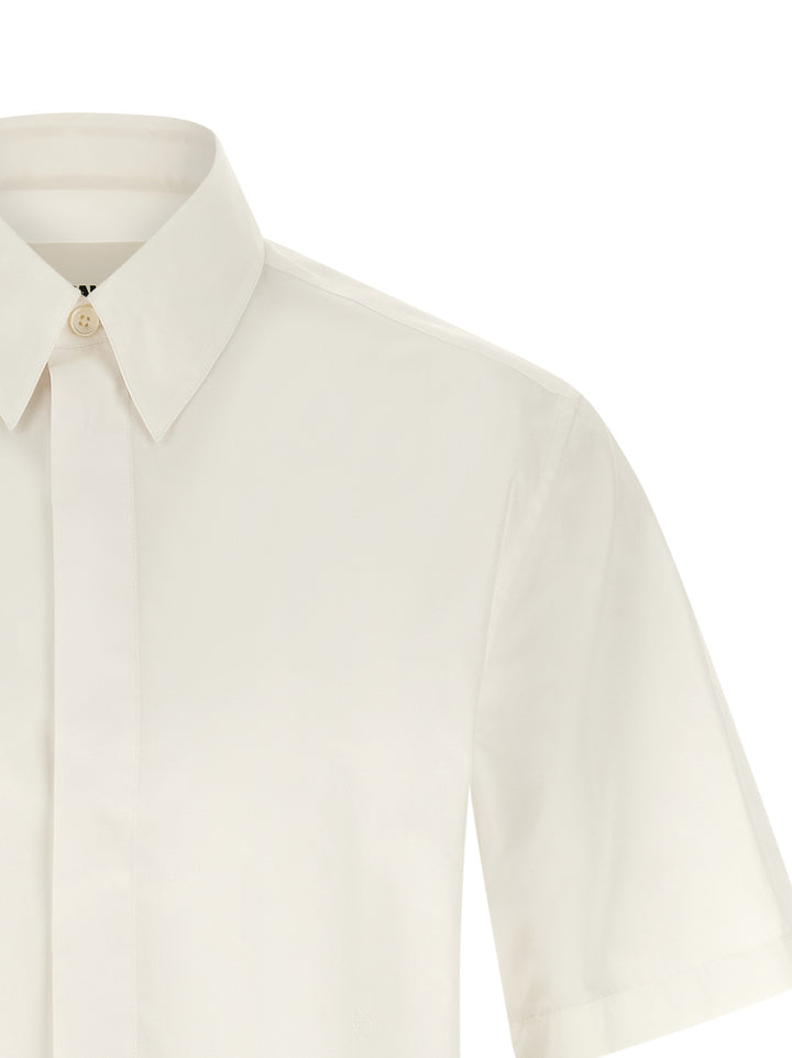 Jil Sander Logo Embroidery Shirt Shirt and Blouse - White | bc69000aff62e3c19b26ca29cde5b335e02b1e21