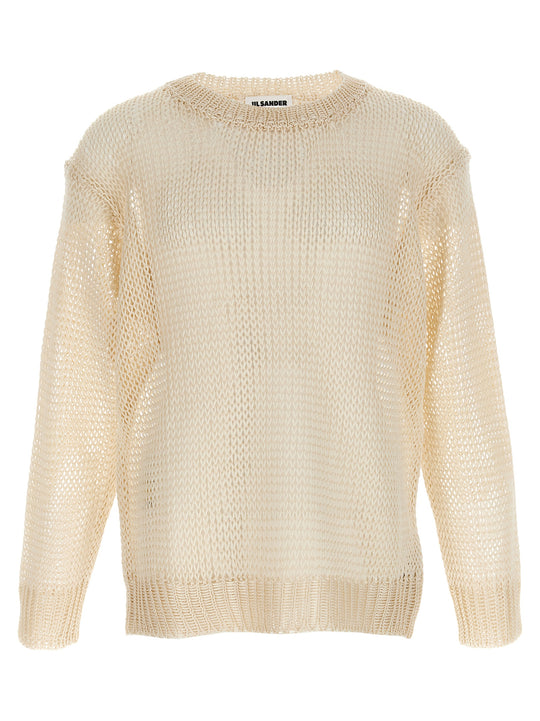 Net Mesh Sweaters And Cardigans Beige