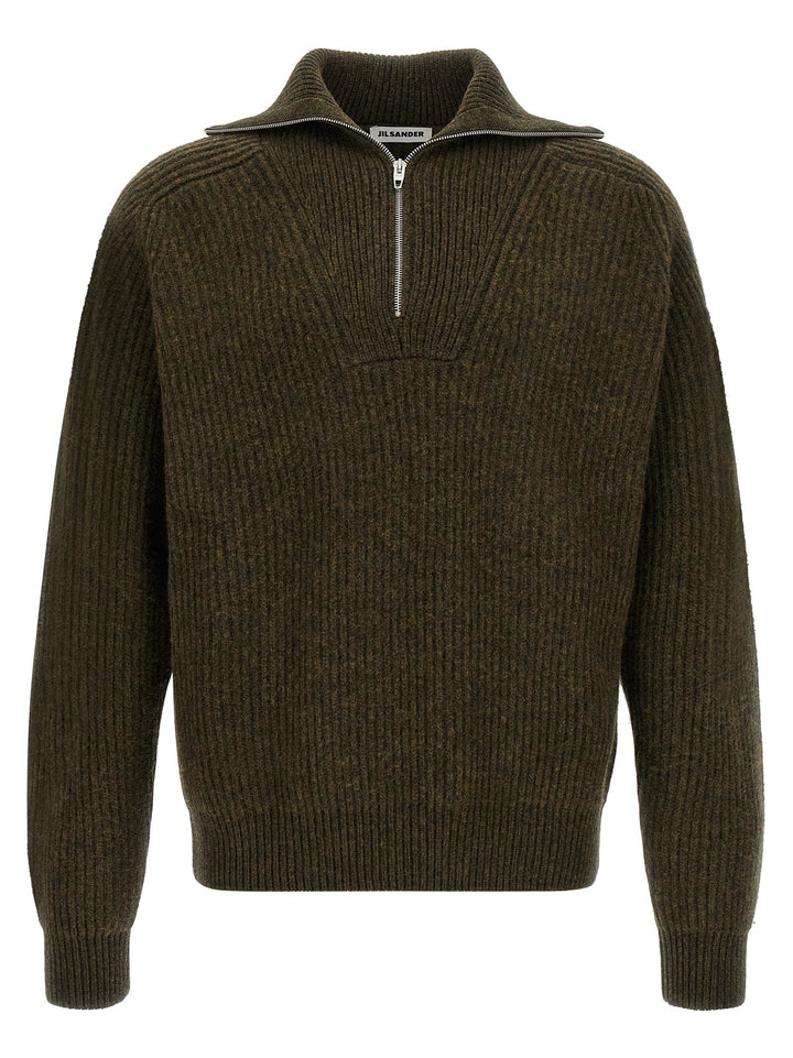 Jil Sander Half-Zip Sweater Sweaters and Cardigans - Green | 1c2b41ef7ae8bdd5869a708325ad5eecb2a963af