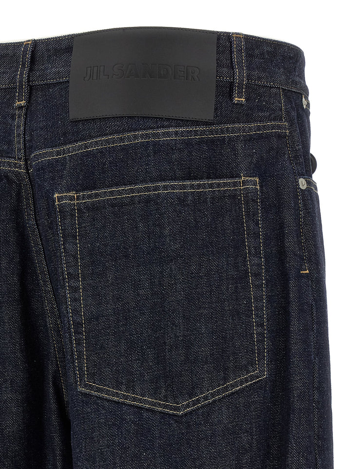 Jil Sander Jean Cotton Diagonal Jeans - Blue | e459cc21df7bebbafe5a5b50d407f9ebb025e413