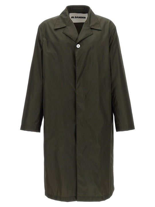 Single-Breasted Trench Coat Coats And Trench Coats Green