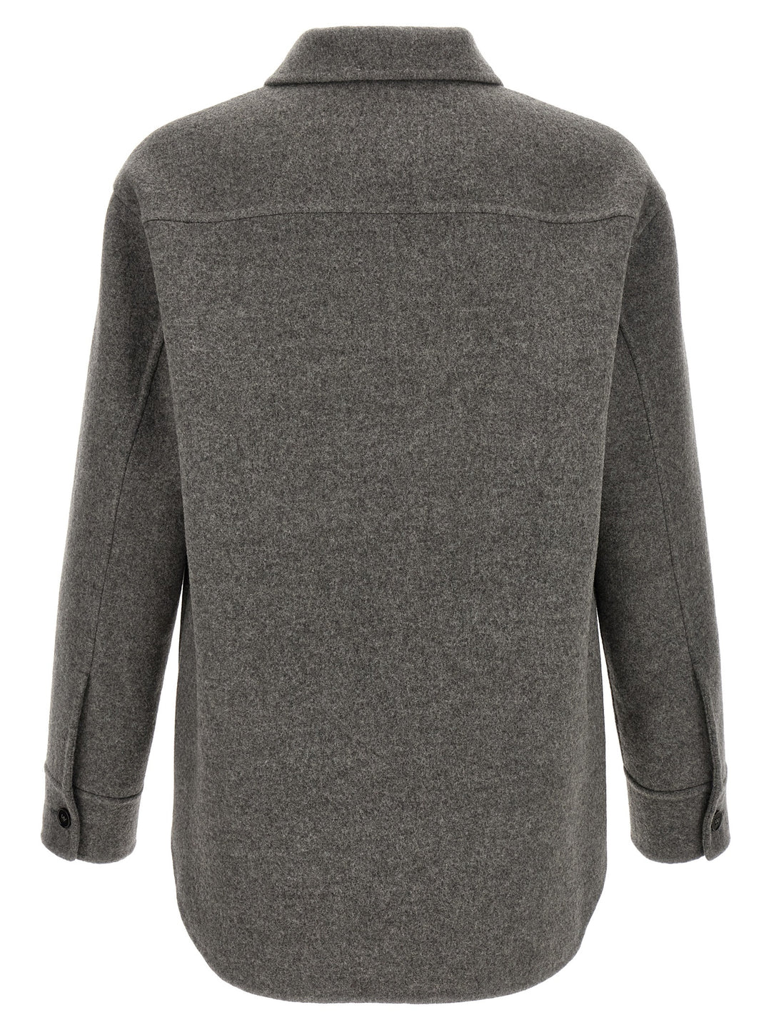 Jil Sander Wool Overshirt Puffer Jackets - Gray | f2852b03123066222595c27237c67789c6d33c93