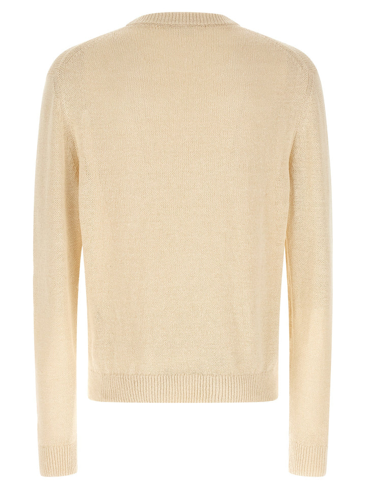 Jil Sander Silk Hemp Sweater Sweaters and Cardigans - Beige | f7814181598db1533e3c819166997fad230eda3d