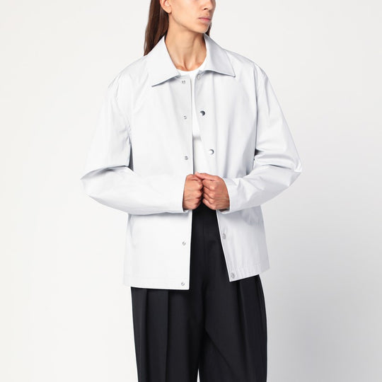 Light Grey Cotton Taffeta Jacket With Logo