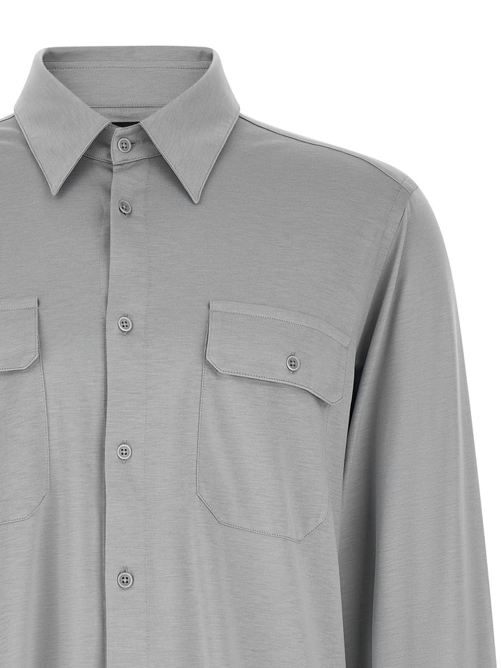 Tom Ford Military Shirt Shirt and Blouse - Gray | 3e29a7063adaf35f57e25421e8b83559b15177b2