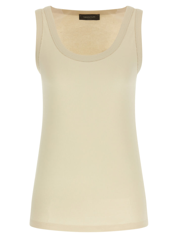 Fabiana Filippi Diamond Wire Top Tops - Beige | eb1e28fe9f3b3b7c40631b2021cf6c9ee1e8210a