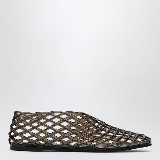 Ebony Rubber Mesh Ballet Flats