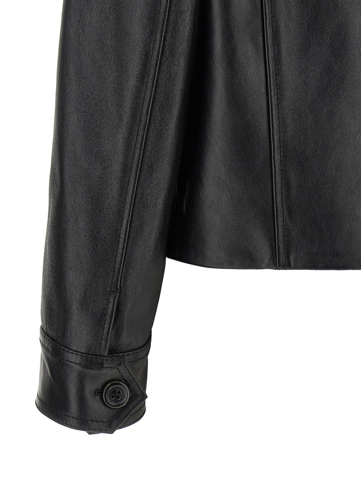Marni Leather And Suede Jacket Puffer Jackets - Black | 765b136714bfaabc0738c37b1852a8c803326393