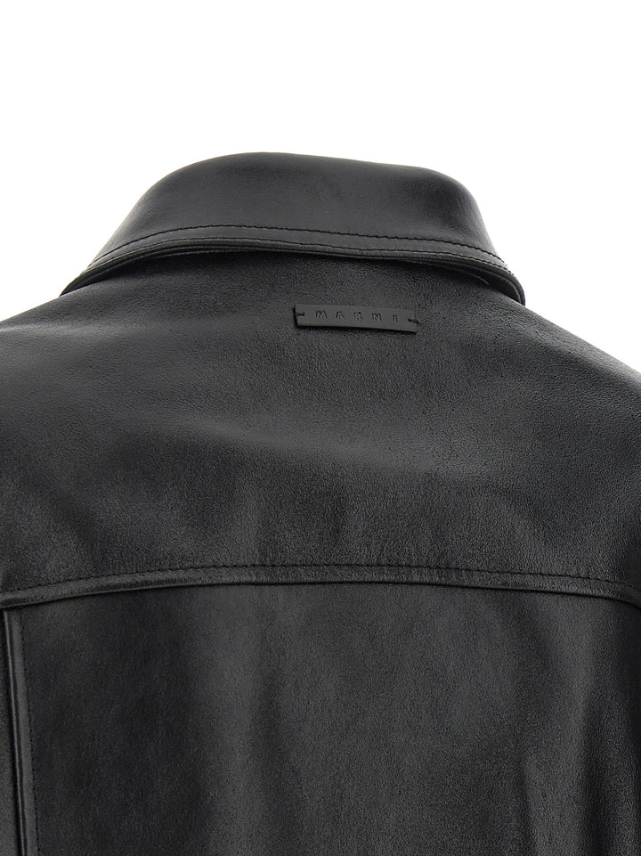 Marni Leather And Suede Jacket Puffer Jackets - Black | 966fd50cbd72efcc86a742dba9ea88757221d88b