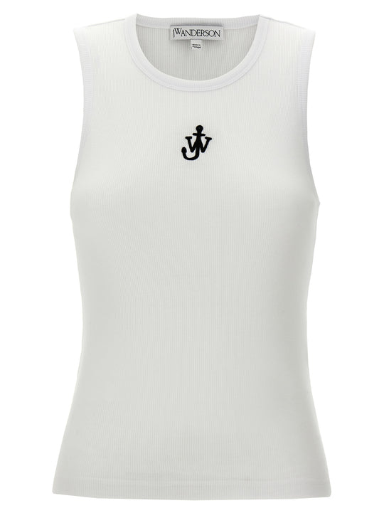 Anchor Embroidery Tops White/Black