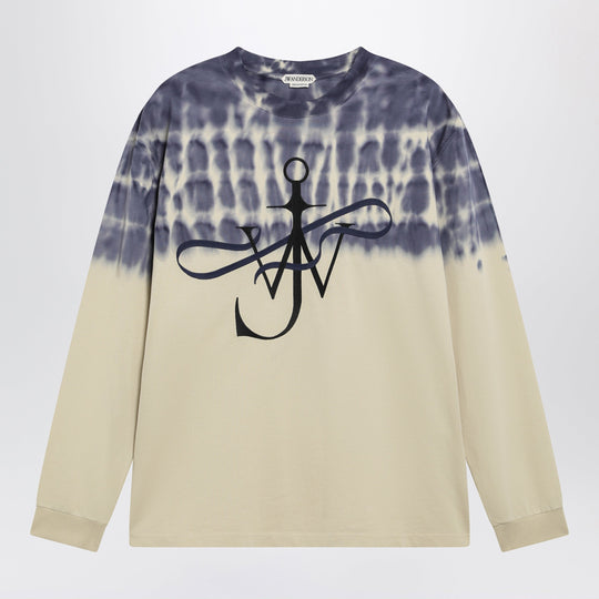 Écru/Navy Logo Print Sweatshirt