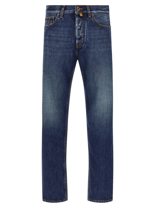 Cropped Tapered Jeans Blue