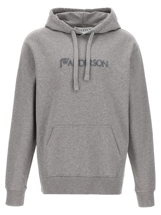 Hoodie With Embroidery Sweatshirt Gray
