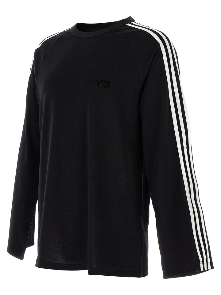 Y-3 Y-3 Long Sleeve Tee 3-Stripes T-shirt - White/Black | f13630d8d33dbb9e6a4b36d0df449a519b3b5079
