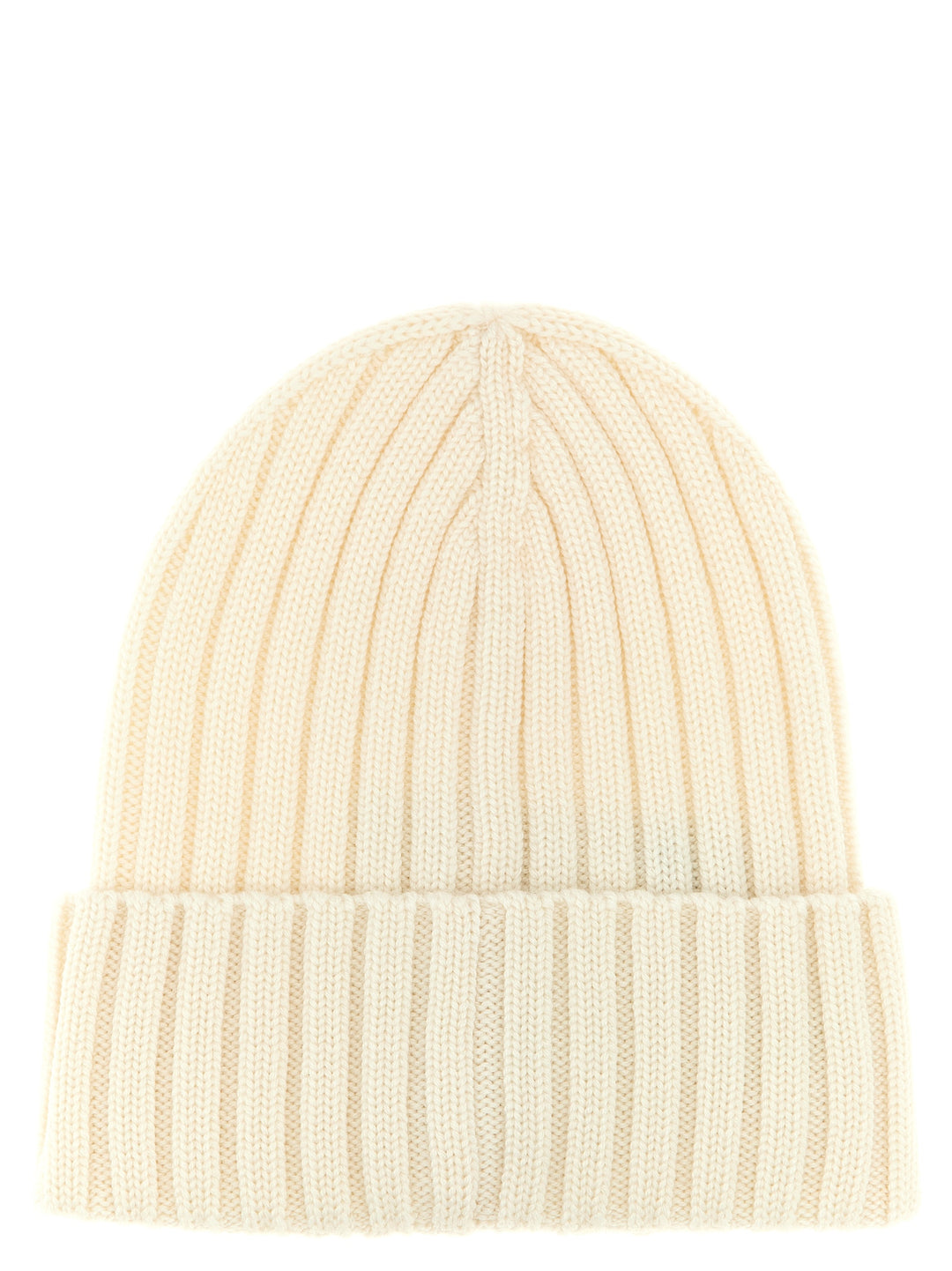 Moncler Logo Patch Beanie Hats - White | 94cf7f00b31139eb2b7372dadbe30fe42c85314f