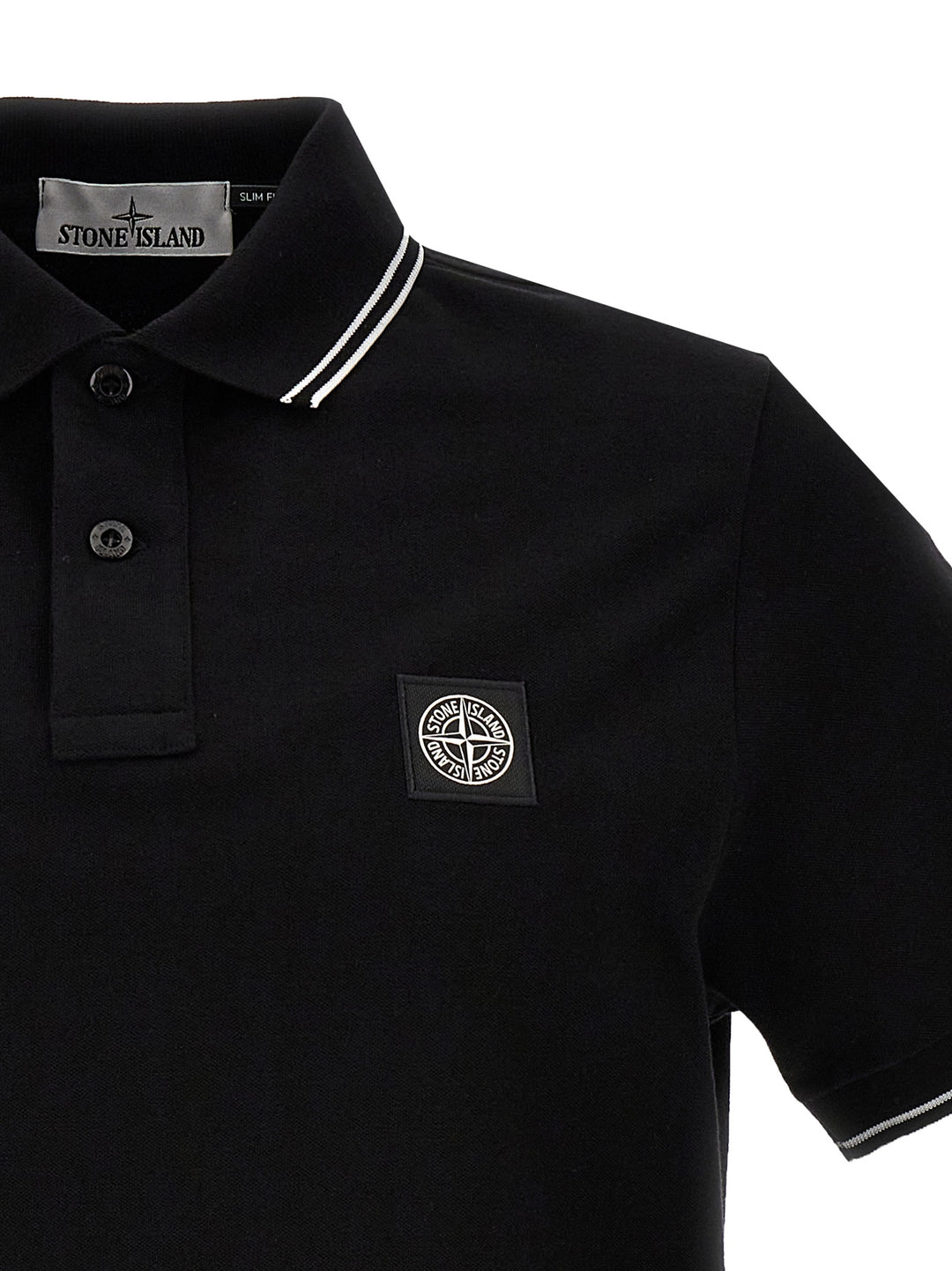 Stone Island Logo Badge  Shirt Polo - Black | 5bf8fcb109ab8a5903f8cecec5df8bcc625c537a