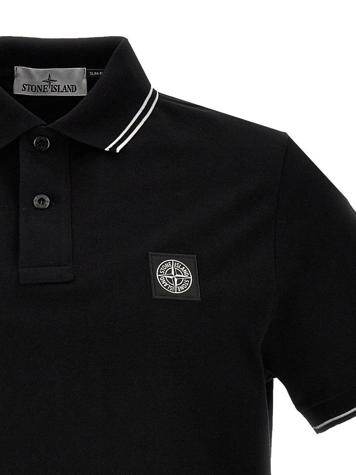 Stone Island Logo Badge  Shirt Polo - Black | 5bf8fcb109ab8a5903f8cecec5df8bcc625c537a