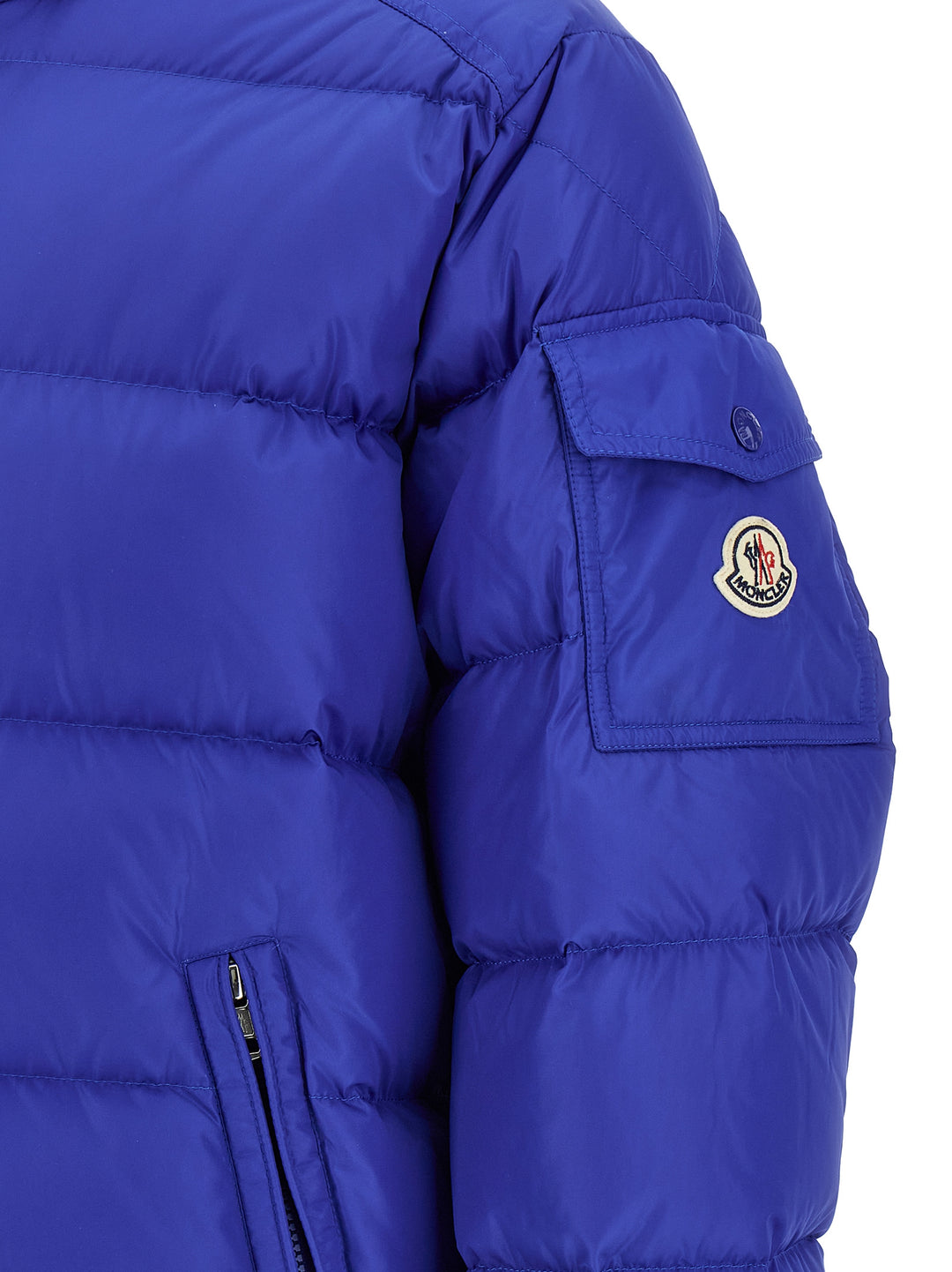 Moncler Maya Puffer Jackets - Blue | 4cc52372932f9e09e25101750492e57a7b96301e
