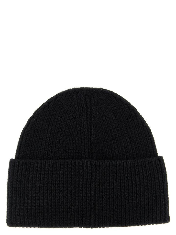 Moncler Logo Patch Beanie Hats - Black | 620c551aa19a152e2f24ae7bf2e4bc8ee8bbad05
