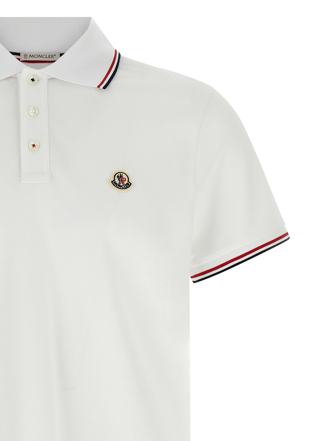 Moncler Piqué Cotton  Shirt Polo - White | f4052223be6afac737fc3735bcea8eae9ba02779