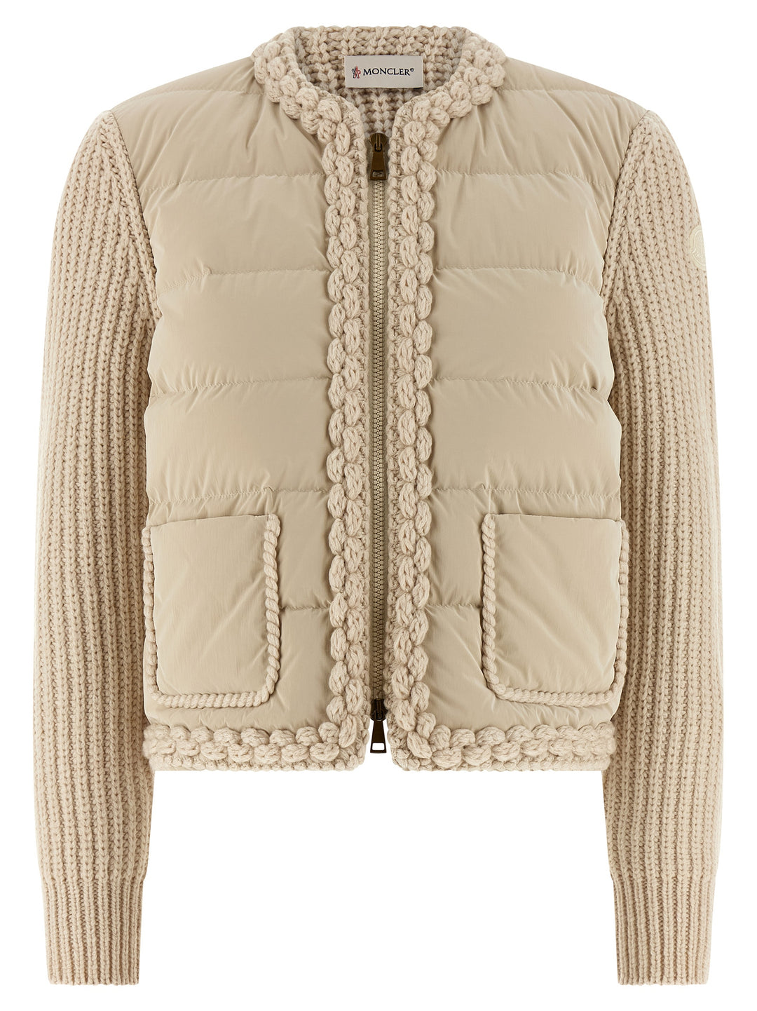 Moncler Padded Cardigan Sweaters and Cardigans - Beige | 4bb8965bea983aeb86157f2db5480a4e798d218f