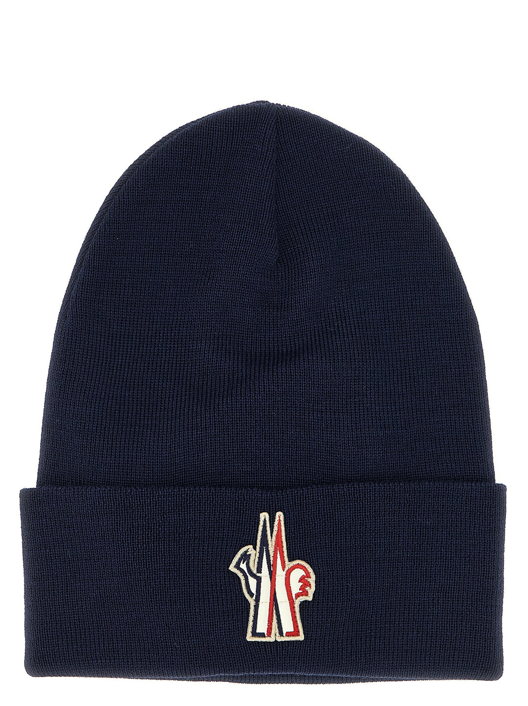 Moncler Grenoble Logo Patch Beanie Hats - Blue | 82340bcf3ca2d325d9952f1b110c319a5bb16ed5