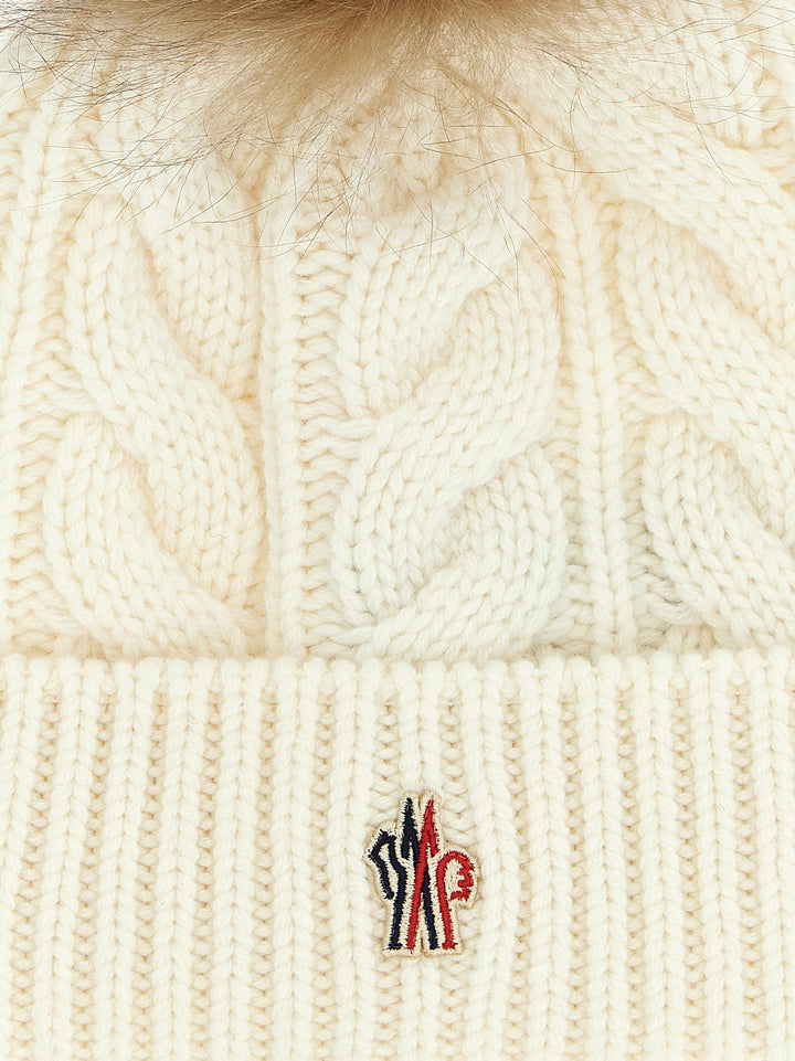 Moncler Grenoble Pompon Braided Cap Hats - White | c71b7abd4c661d8dac449977c970787389d7f952