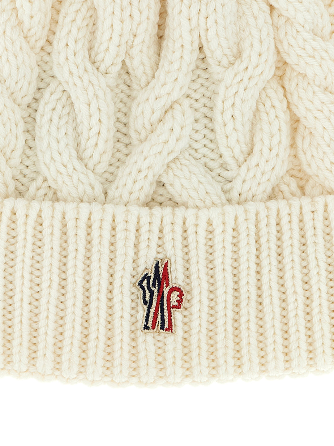 Moncler Grenoble Braided Wool Beanie Hats - White | 1837e8a203591136fb9b3b092752c1b5d5db5317