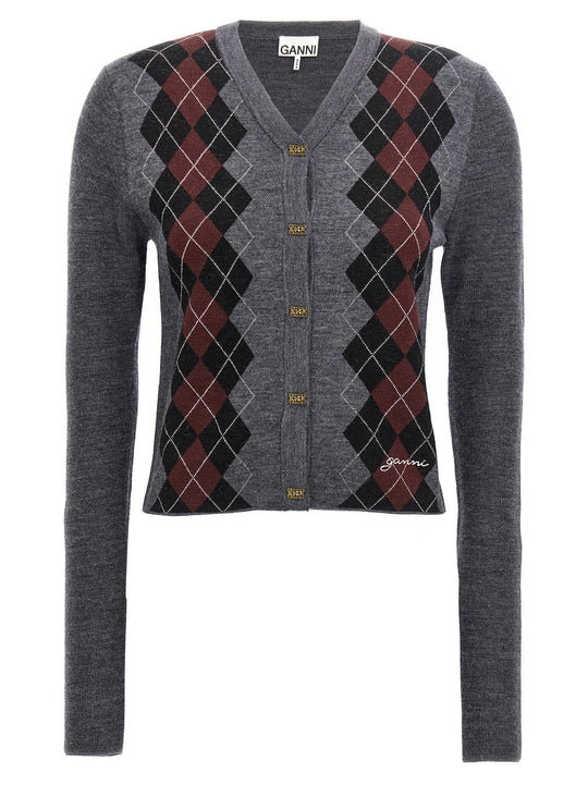 Argyle Cardigan Sweaters And Cardigans Gray