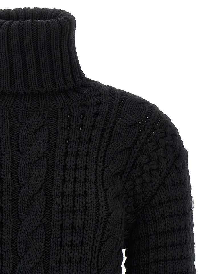 Moncler Genius Moncler X Edward Enninful Tricot Turtleneck Sweater Sweaters and Cardigans - Black | bb3bd1dc7af6c2b4709fda47ff17696b1cde37b6