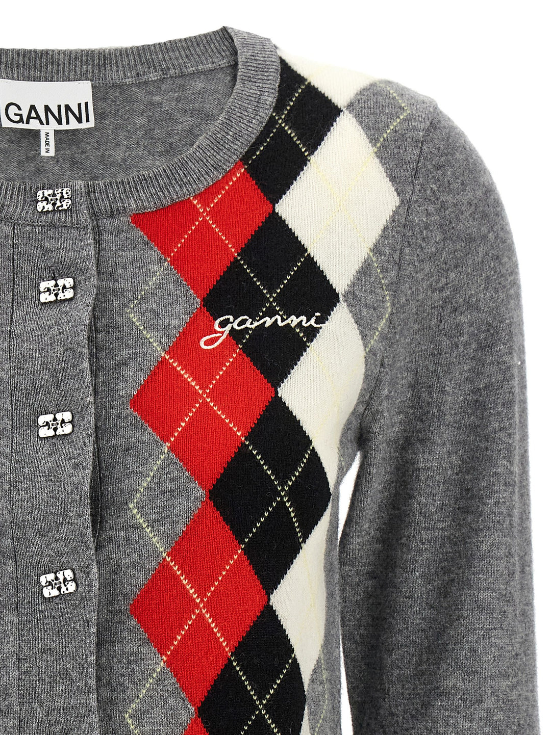 Ganni Grey Check Sweaters and Cardigans - Gray | b2cc5be7a121cbfcd242b405b2eb4a111c86d53c