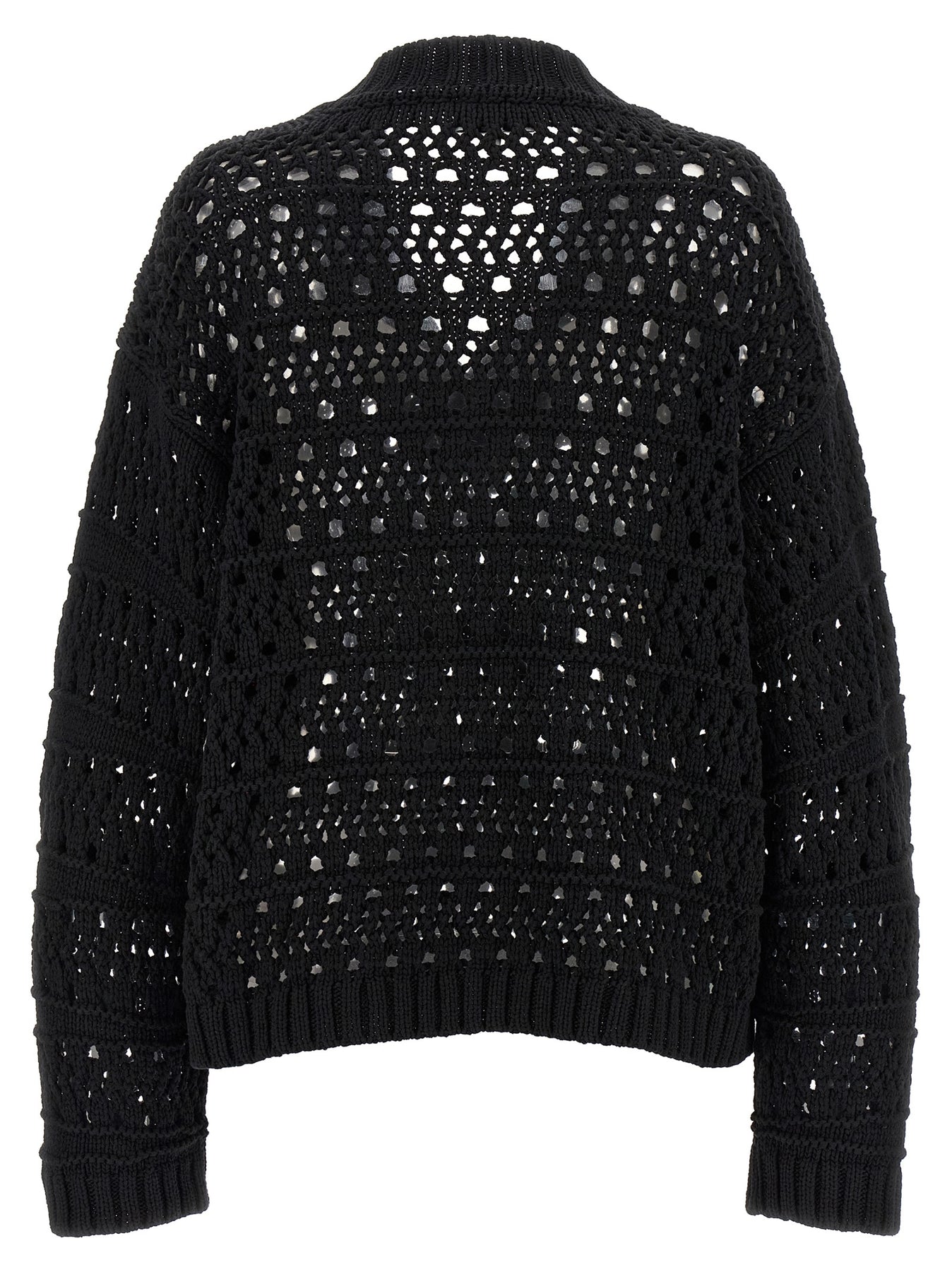 Ganni Black Crochet V-Neck Sweaters and Cardigans - Black | c834f78f499a77ac7ab1376f7d3d867451b66aa7