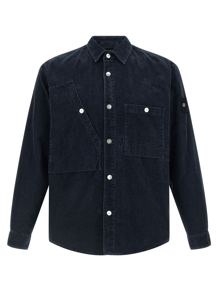 Stone Island Corduroy Shirt Shirt and Blouse - Blue | 3790553f7d34084d9262e744d3dc29aacaaae8d3