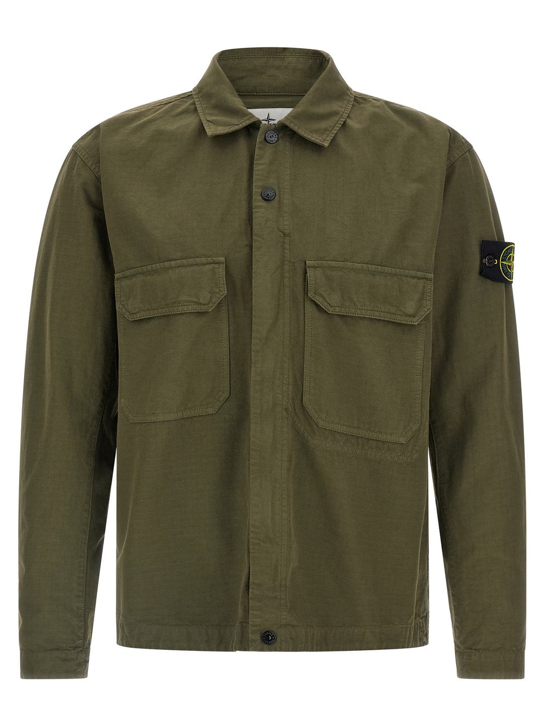Stone Island Raw Cotton Overshirt Shirt and Blouse - Green | ba719846193a3469e8ad753e24eb5e850f0305ba