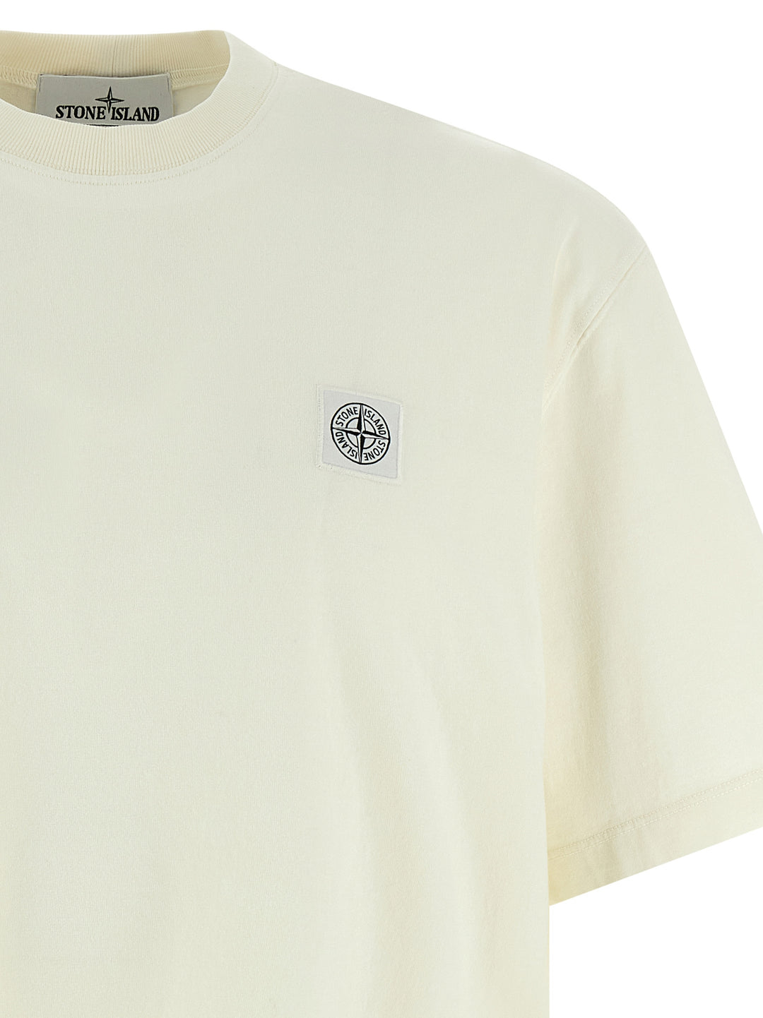 Stone Island Logo Patch T-shirt - Beige | 6b66d9c8f50eb24e2f29a4dbabb7f09a6172907e