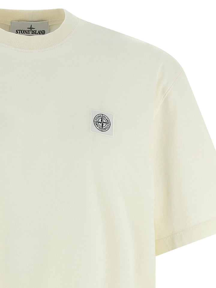 Stone Island Logo Patch T-shirt - Beige | 6b66d9c8f50eb24e2f29a4dbabb7f09a6172907e
