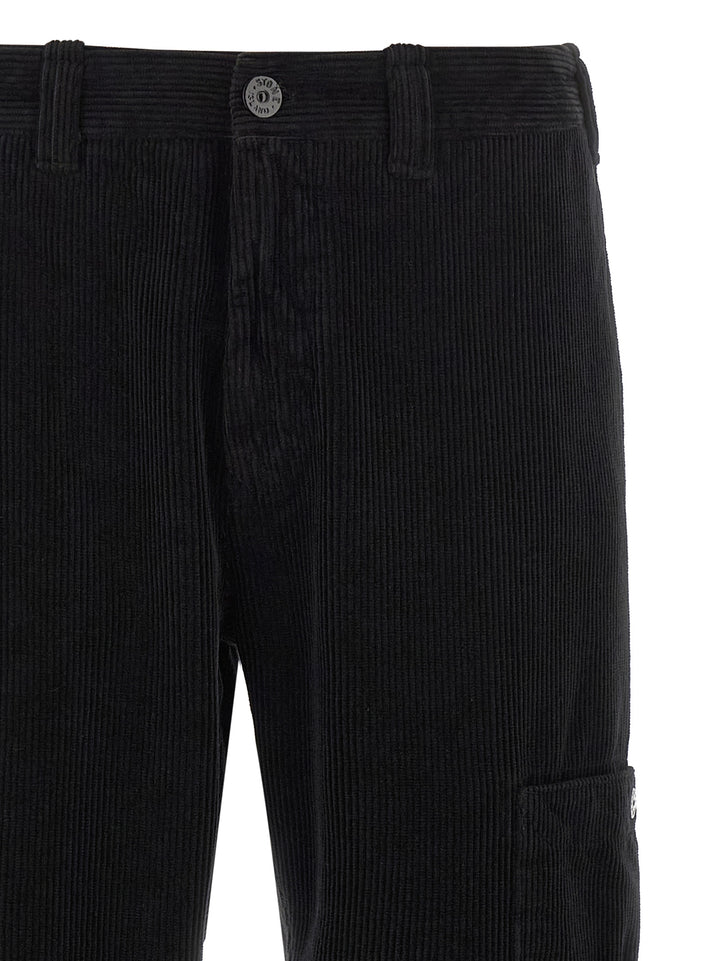 Stone Island Velvet Cargo Pants - Black | 18e12f5da6910609c8b5373ba069881638f7b59b
