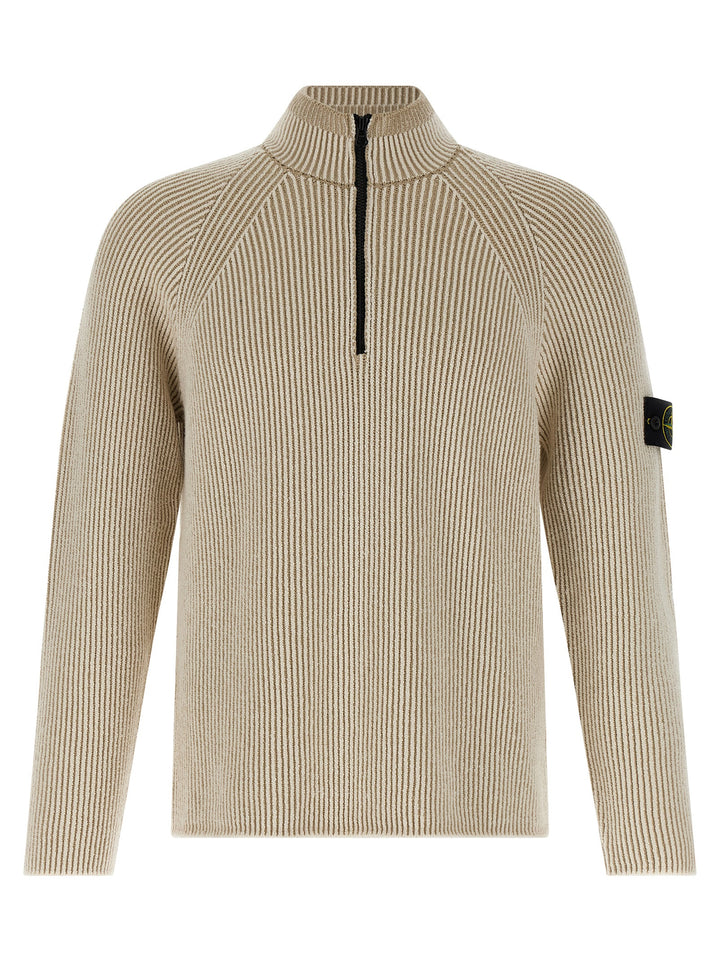 Stone Island Ribbed Cardigan Sweaters and Cardigans - Beige | 473743e9c92d252f31c620e07713dc3cca244a37