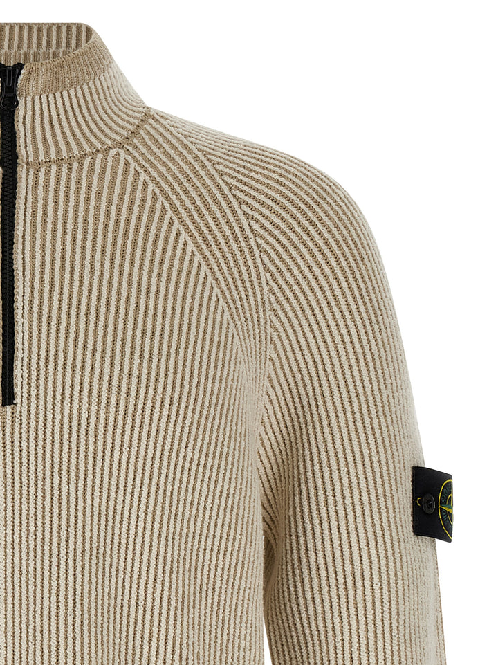 Stone Island Ribbed Cardigan Sweaters and Cardigans - Beige | 35cda39ea4b29e608a771552d889b1a66cccc8a2